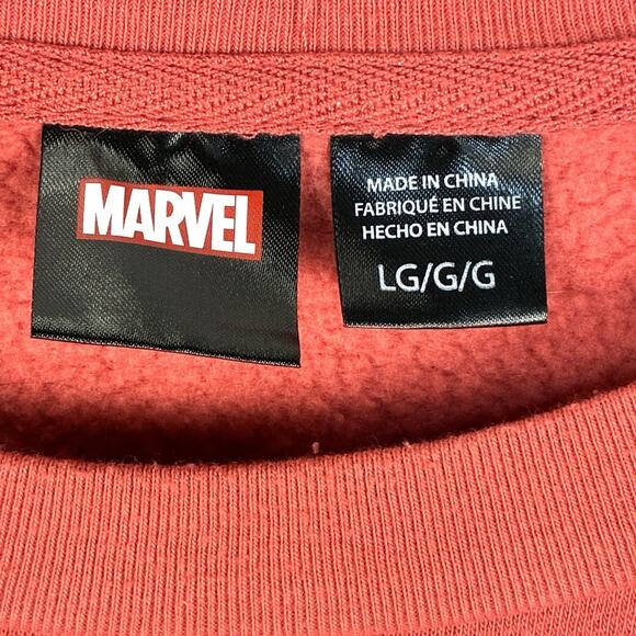 Marvel Comics Deadpool Sweatshirt Mens L Red Ombré Relaxed Fit Pullover Sweater - Picture 4 of 8